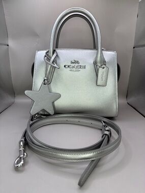 Coach Metallic Silver Carryall Bag with Star Charm